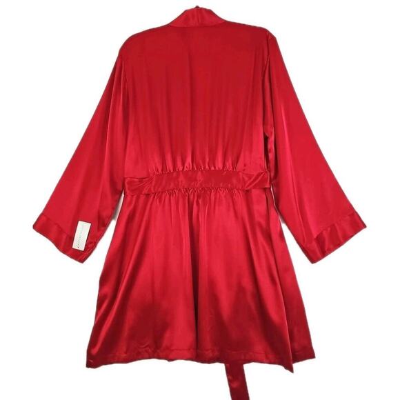 Morgan Taylor Intimates ~Woman Size XL~ Red Satin Robe Kimono NWT. - Picture 11 of 13